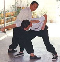 Master Chee teaching Alan application of Luohan Ru-Yi 