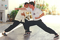 Master Chee teaching Alan application of Luohan Ru-Yi 